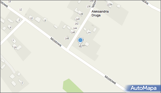 Aleksandria Druga, Zielona, 81, mapa Aleksandria Druga