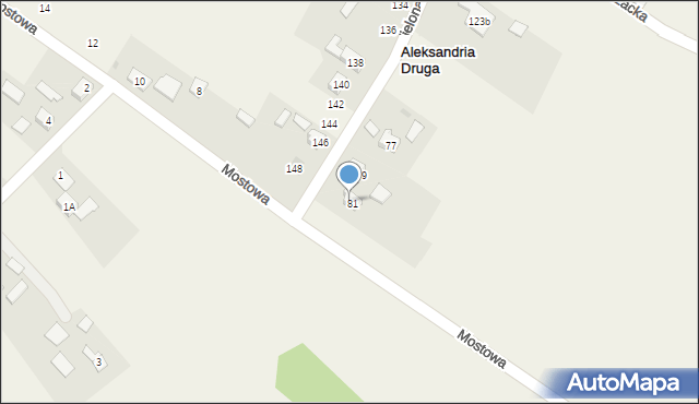 Aleksandria Druga, Zielona, 83, mapa Aleksandria Druga