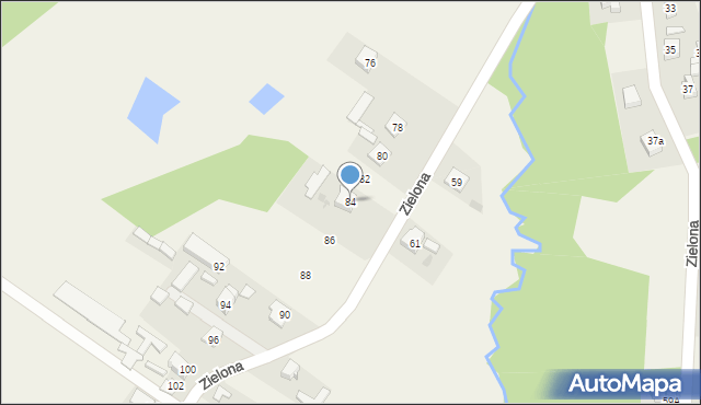 Aleksandria Druga, Zielona, 84, mapa Aleksandria Druga