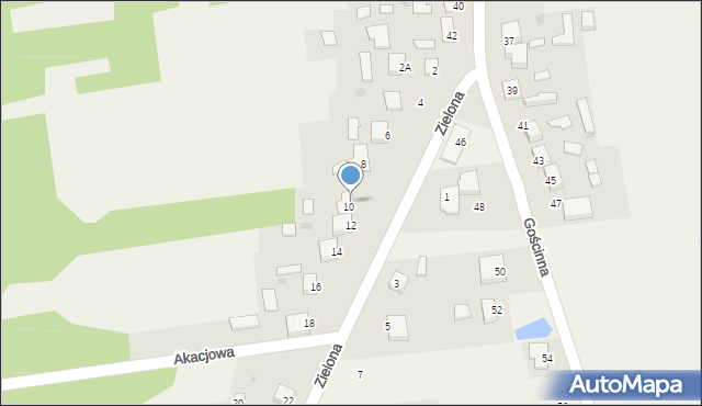 Aleksandria Pierwsza, Zielona, 10a, mapa Aleksandria Pierwsza