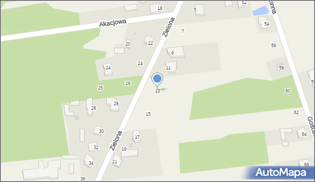 Aleksandria Pierwsza, Zielona, 13, mapa Aleksandria Pierwsza