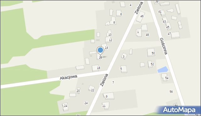 Aleksandria Pierwsza, Zielona, 16, mapa Aleksandria Pierwsza