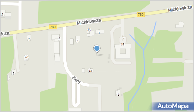 Alwernia, Zięby Zygmunta, 1c, mapa Alwernia