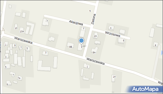 Baboszewo, Zielona, 1, mapa Baboszewo