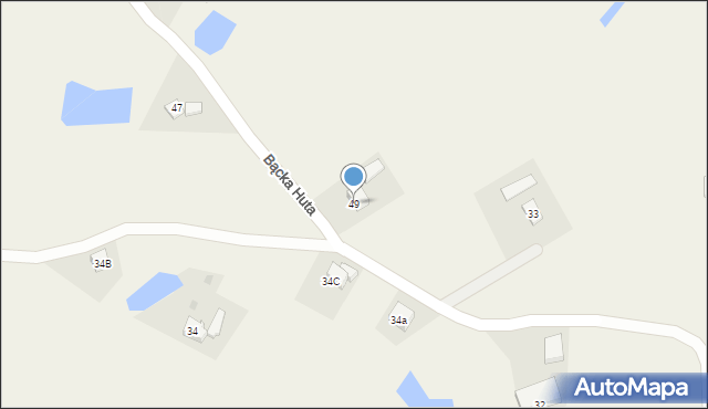 Bącka Huta, Zielona, 11, mapa Bącka Huta