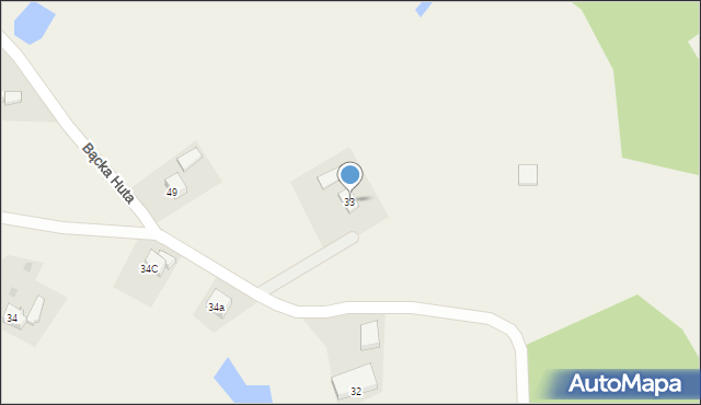 Bącka Huta, Zielona, 17, mapa Bącka Huta