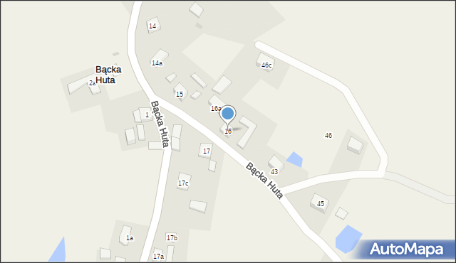 Bącka Huta, Zielona, 3, mapa Bącka Huta