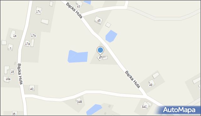 Bącka Huta, Zielona, 8, mapa Bącka Huta