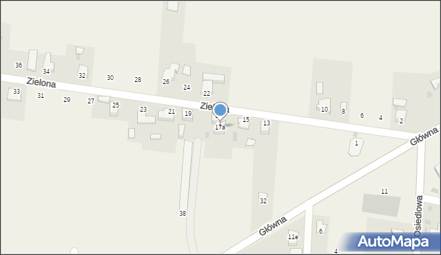 Bąków, Zielona, 17a, mapa Bąków