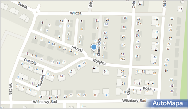 Bąkowo, Zimorodka, 1, mapa Bąkowo