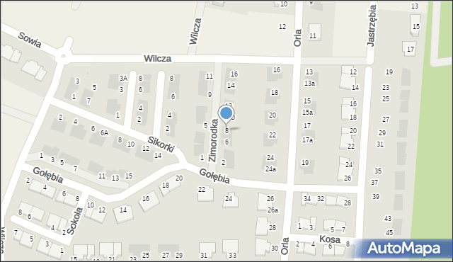 Bąkowo, Zimorodka, 8, mapa Bąkowo