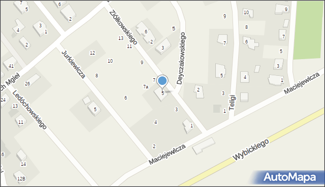Bąkowo, Ziółkowskiego Tadeusza, kpt., 5, mapa Bąkowo