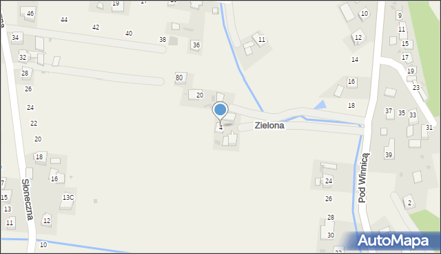 Baranówka, Zielona, 4, mapa Baranówka