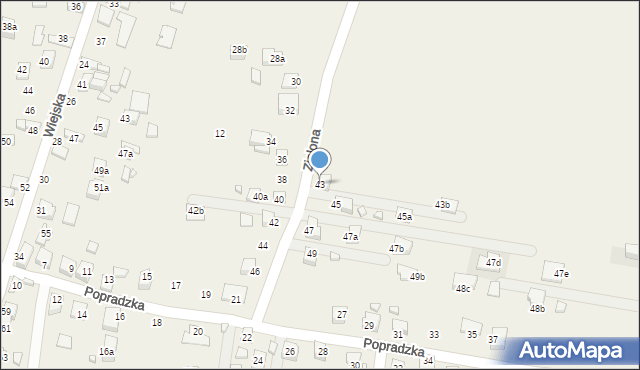 Barcice Dolne, Zielona, 43, mapa Barcice Dolne