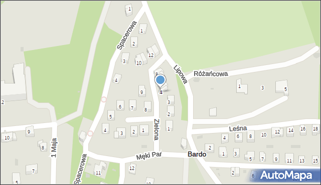 Bardo, Zielona, 4, mapa Bardo