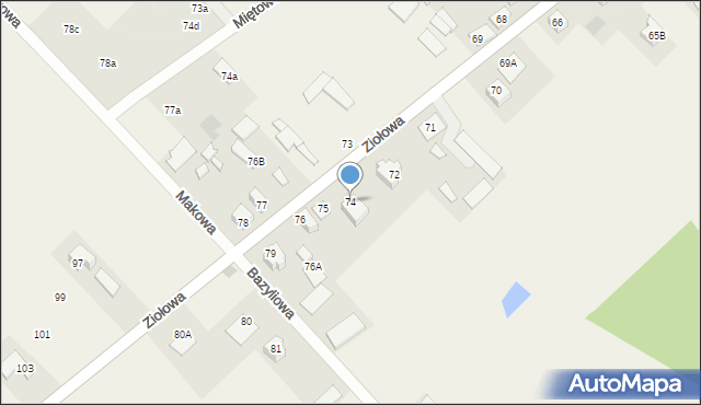 Barszczewo, Ziołowa, 107, mapa Barszczewo