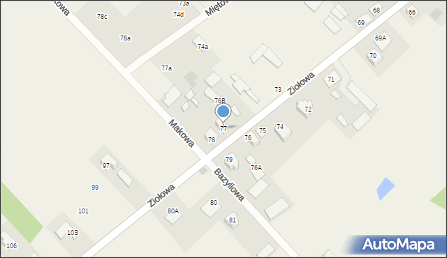 Barszczewo, Ziołowa, 110, mapa Barszczewo