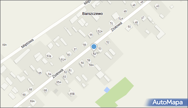 Barszczewo, Ziołowa, 77, mapa Barszczewo