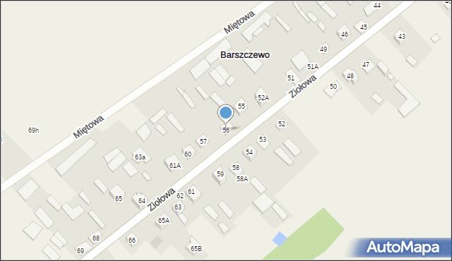 Barszczewo, Ziołowa, 78, mapa Barszczewo