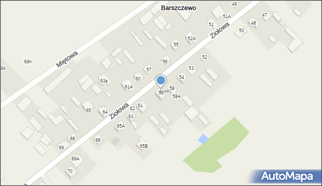 Barszczewo, Ziołowa, 81, mapa Barszczewo