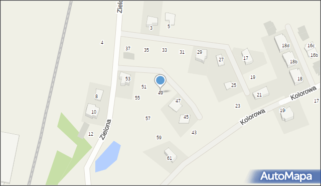 Bartąg, Zielona, 49, mapa Bartąg