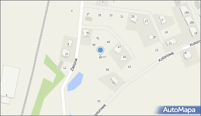 Bartąg, Zielona, 57, mapa Bartąg