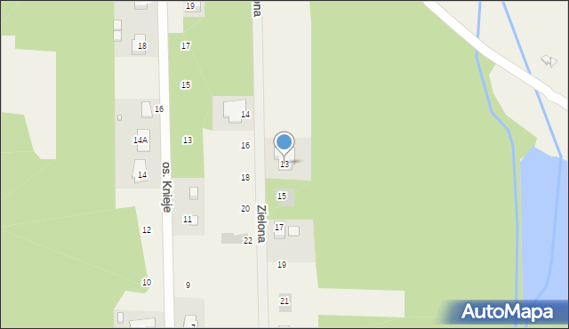 Bartków, Zielona, 13, mapa Bartków