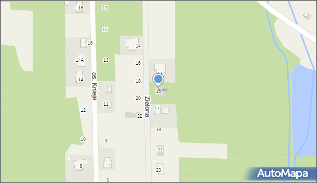 Bartków, Zielona, 15, mapa Bartków