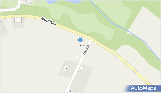 Będlewo, Zielona, 2, mapa Będlewo