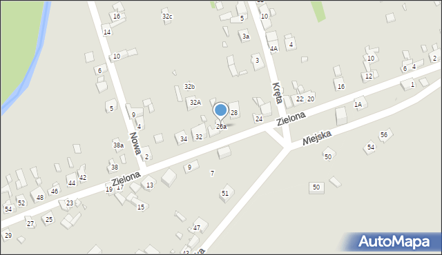 Będzin, Zielona, 26a, mapa Będzin