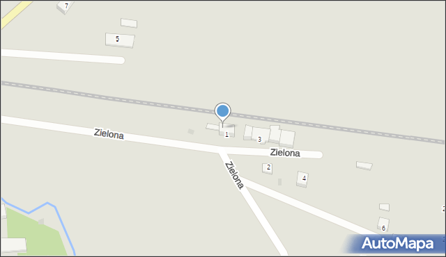 Biała Piska, Zielona, 1, mapa Biała Piska