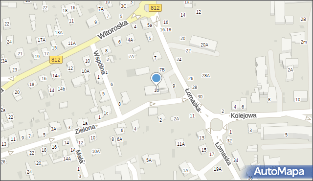 Biała Podlaska, Zielona, 1d, mapa Białej Podlaskiej