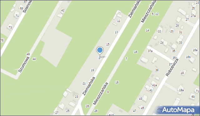 Biała Podlaska, Ziemiańska, 17, mapa Białej Podlaskiej