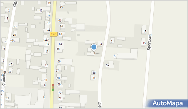 Białośliwie, Zielona, 3a, mapa Białośliwie