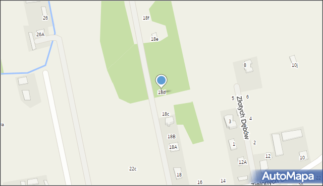 Biały Ług, Zielonych Sosen, 18d, mapa Biały Ług