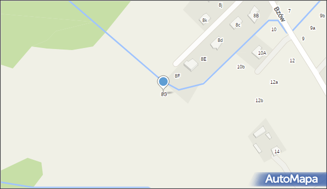Biały Ług, Zielonych Sosen, 8G, mapa Biały Ług
