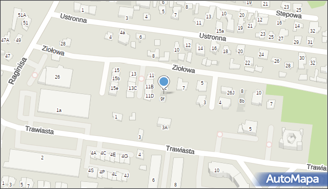 Białystok, Ziołowa, 9e, mapa Białegostoku
