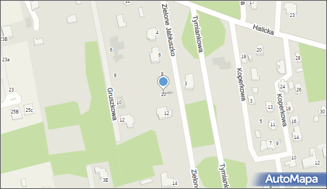 Białystok, Zielone Jabłuszko, 10, mapa Białegostoku