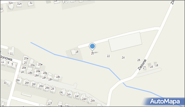 Bibice, Zielona, 20, mapa Bibice