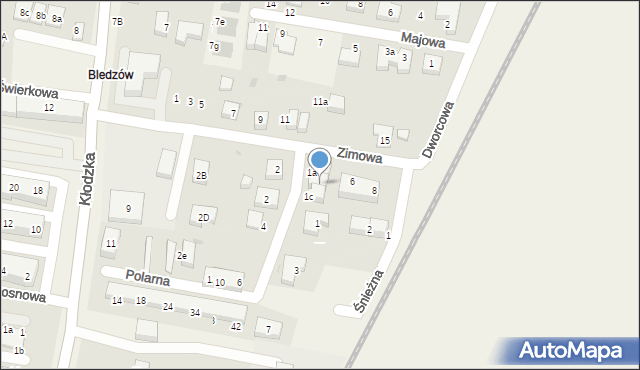 Bielany Wrocławskie, Zimowa, 4, mapa Bielany Wrocławskie