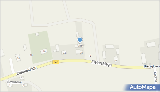 Bierzgłowo, Ziętarskiego Zygfryda, ks., 10a, mapa Bierzgłowo