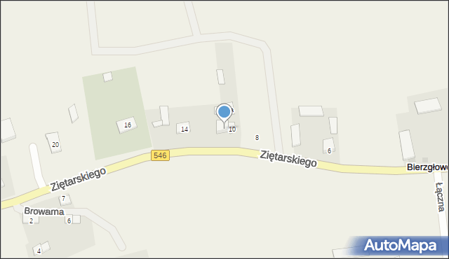 Bierzgłowo, Ziętarskiego Zygfryda, ks., 12, mapa Bierzgłowo