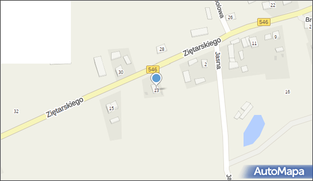 Bierzgłowo, Ziętarskiego Zygfryda, ks., 13, mapa Bierzgłowo