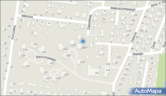 Biłgoraj, Zielona, 132b, mapa Biłgoraj