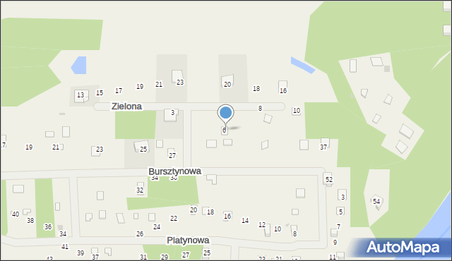 Błędowo, Zielona, 6, mapa Błędowo