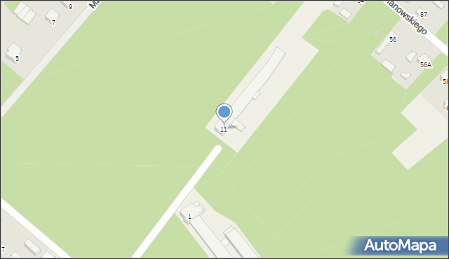 Blok Dobryszyce, Zielona, 11, mapa Blok Dobryszyce