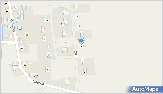 Bobowo, Zielona, 6, mapa Bobowo