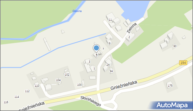 Bogucin, Zielona, 5, mapa Bogucin