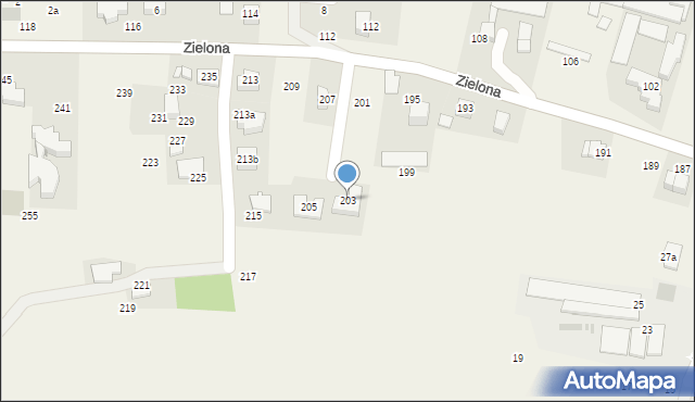 Bolechowice, Zielona, 203, mapa Bolechowice