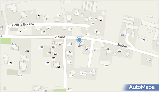 Bolechowice, Zielona, 209, mapa Bolechowice